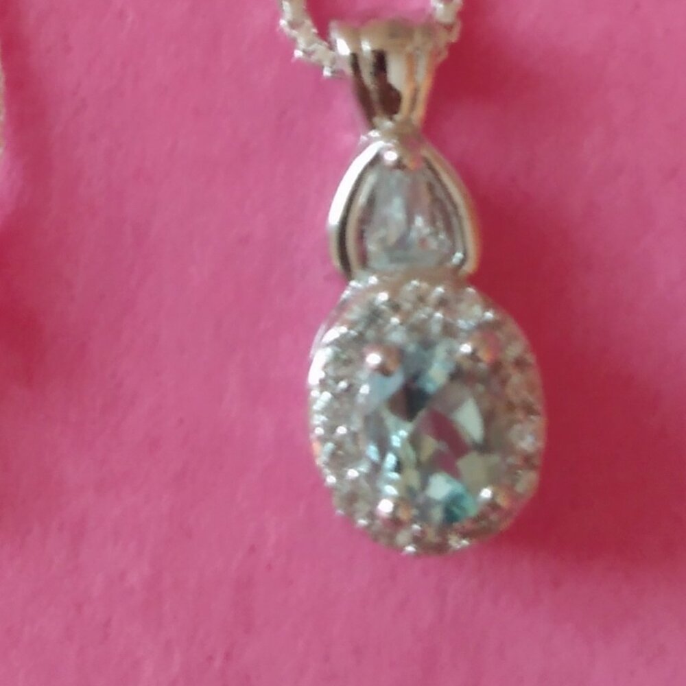 FREE WITH ANY NECKLACE PURCHASE, genuine  blue aquamarine necklace - Picture 5 of 10